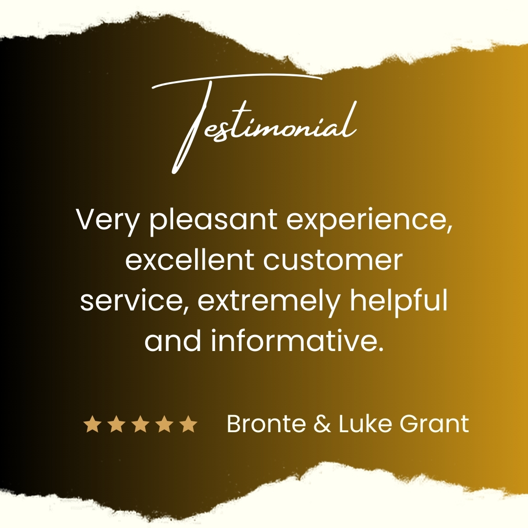 Bronte and Luke Grant client testimonial about helpful and informative service from DJ Grigg Financial